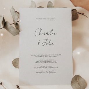 Invitation Mariage de script moderne simple