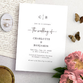 Invitation Mariage de script Monogramme