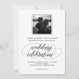 Invitation Mariage de script noir et blanc