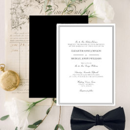 Invitation Mariage de script noir et blanc classique