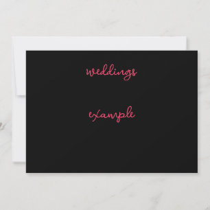 Invitation Mariage de script noir et rose