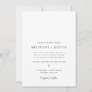 Invitation Mariage de script noir moderne breton avec RSVP