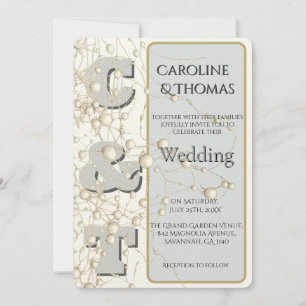Invitation Mariage de script Pearl Gold non conformiste moder