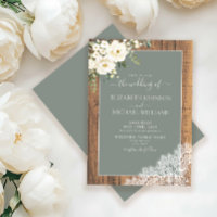 Mariage de script rustique en bois à la mode Sage 