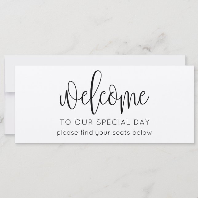 Invitation Mariage de script rustique en-tête de bienvenue (Devant)