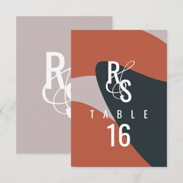 Invitation Mariage de siège en terre cuite noire biologique (Devant / Derrière)