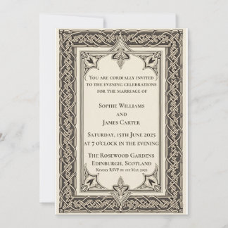 Invitation Mariage de soirée en nœud celtique écossais