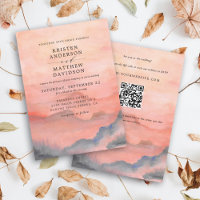 Mariage de soleil de montagne Code QR tout en un