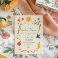 Mariage de soleil et de lune peint à la main
