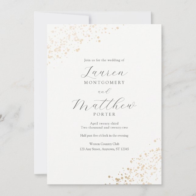 Invitation Mariage de Speckles Gold (Devant)