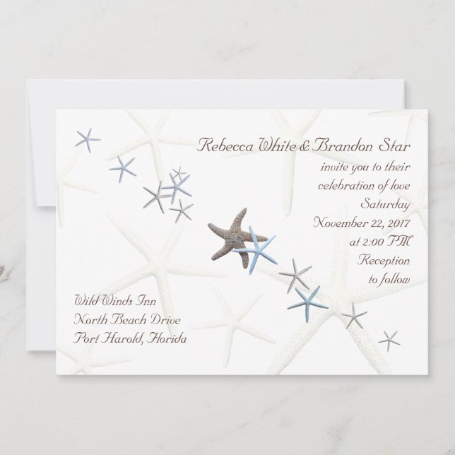 Invitation Mariage de Starfish Celebration of Love Designer (Devant)