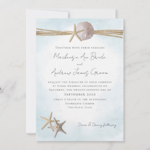 Invitation Mariage de Starfish et de Rope Beach