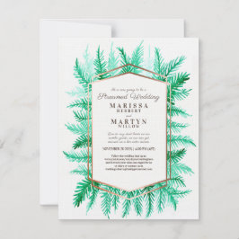 Invitation Mariage de streaming vert d'art à feuillage persis