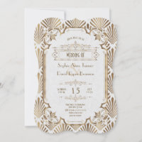Mariage de style Art déco vintage Blanc Gatsby 20s