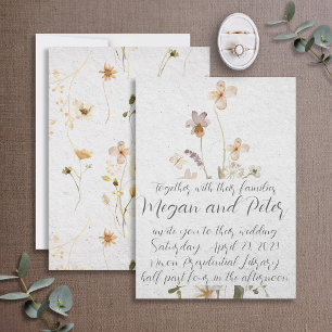 Invitation Mariage de style calligraphique Fine Art Wildflowe