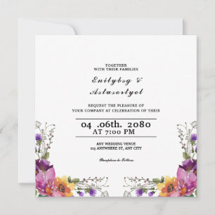 Invitation Mariage De Style Floral