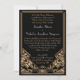 Invitation Mariage de style Géométrique Art Déco Gatsby