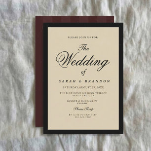 Invitation Mariage de Style Luxueux Classique Élégant Vintage