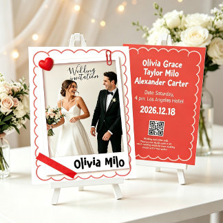 Invitation Mariage de style Scrapbook Polaroid tendance