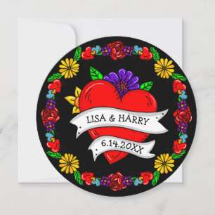 Invitation Mariage de style tatouage graffiti Enregistrez la