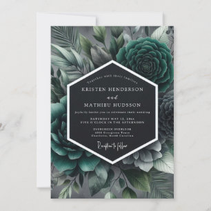 Invitation Mariage de Succulentes Sarcelle Humeur