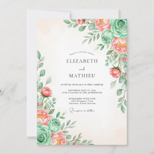 Invitation Mariage de Succulentes Vert Sauge Luxuriant