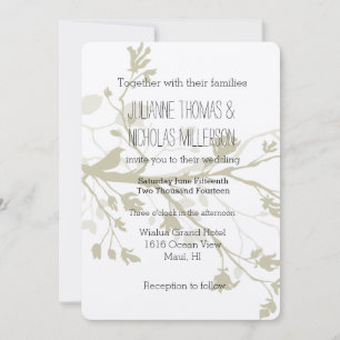 Invitation Mariage de succursales d'oiseaux