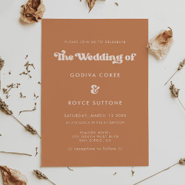Invitation Mariage de sucre brun rétro élégant