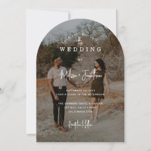 Invitation Mariage de superposition photo noir classique