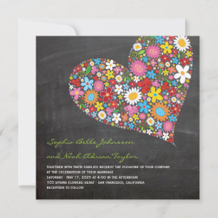 Invitation Mariage de tableau de bord des fleurs de printemps