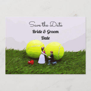 Invitation Mariage de tennis enregistrer la date avec la mari