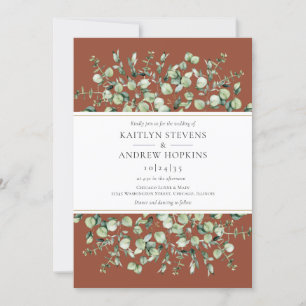 Invitation Mariage de Terracotta Eucalyptus