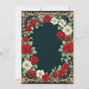 Invitation Mariage de texte personnalisé Roses blanches et ro