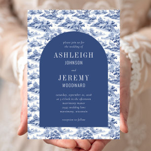 Invitation Mariage de Toile d'Arche Bleu antique