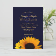 Mariage de tournesol bleu marine joyeux et élégant