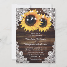 Mariage de tournesol en dentelle de bois rustique
