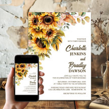 Mariage de tournesol rustique