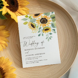 Invitation Mariage de tournesol rustique