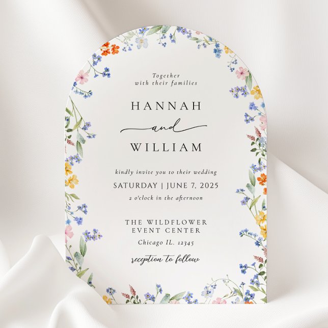 Invitation Mariage de trame Fleur sauvage de printemps (Créateur téléchargé)