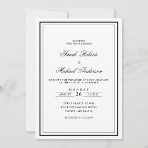 Invitation Mariage de trame minimaliste moderne et élégant à