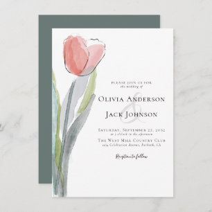 Invitation Mariage de tulipe aquarelle