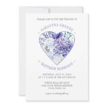 Mariage de typographie cardiaque violet White Peon