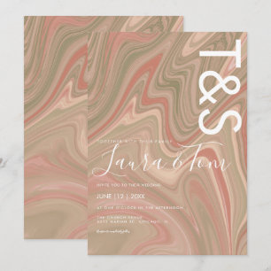 Invitation Mariage de typographie de l'Agate en terre cuite d