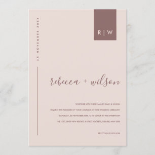 INVITATION MARIAGE DE TYPOGRAPHIE DE PEACH ROSE MOELLEUX MOIN