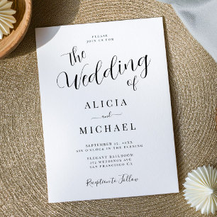 Invitation Mariage de typographie de script simple