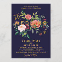Mariage de typographie florale d'automne