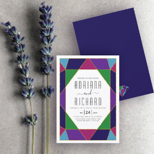 Invitation mariage de typographie géométrique Abstraite