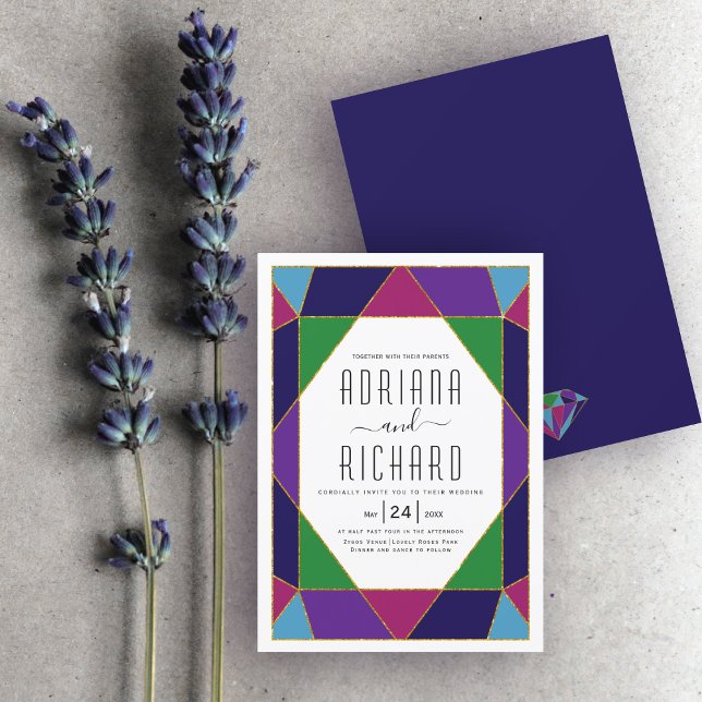 Invitation mariage de typographie géométrique Abstraite (Créateur téléchargé)