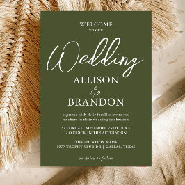 Invitation Mariage de typographie manuscrite unique en vert f