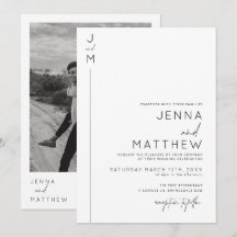 Invitation mariage de typographie moderne et minim